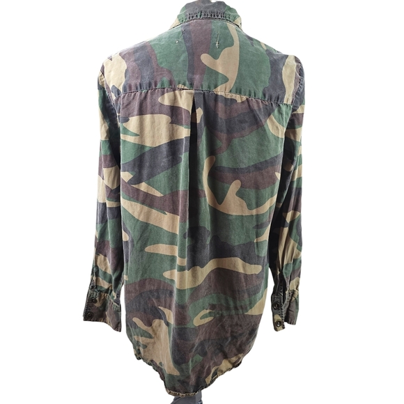 Zara Woman Premium Denim The Camoflauge Shirt In M - Picture 5 of 6